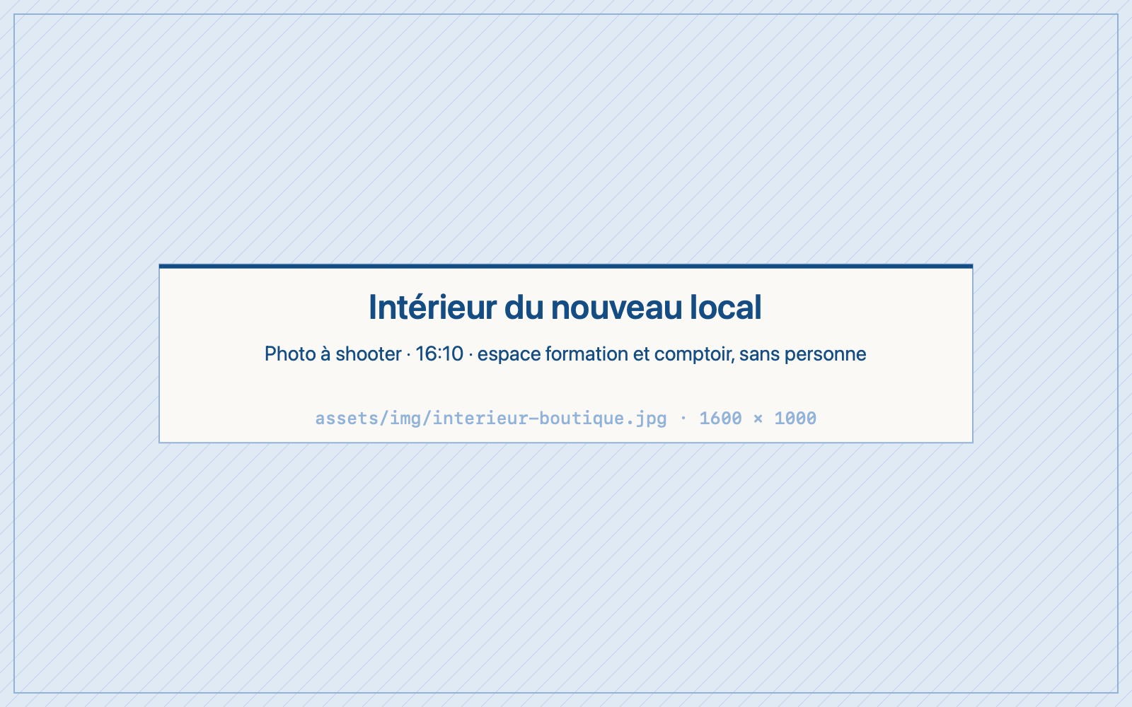 L’intérieur du nouveau local d’Astuce PC : le comptoir et l’espace de formation